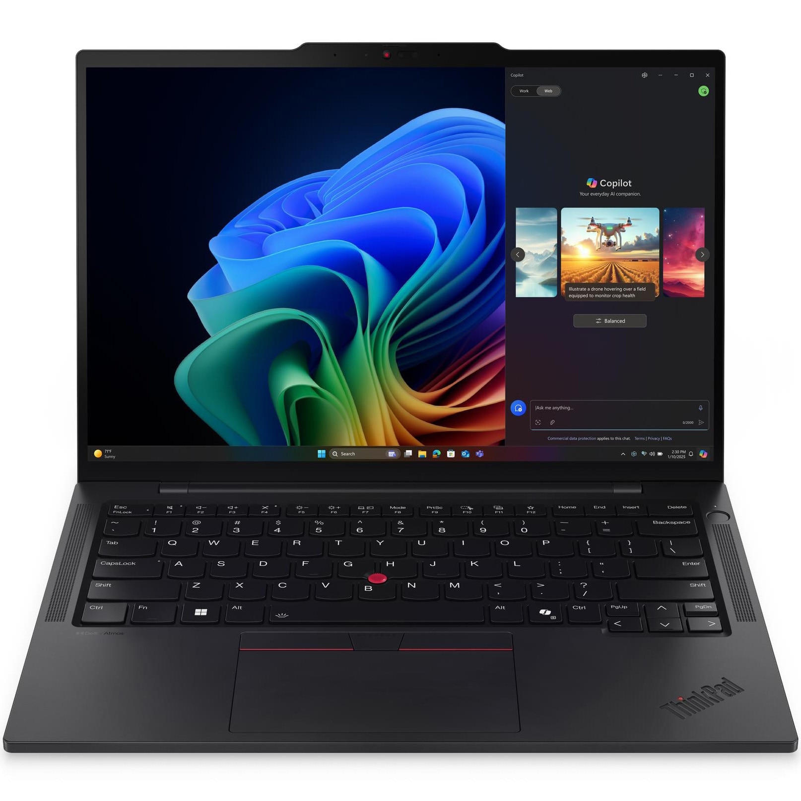Laptop Lenovo ThinkPad T14s Gen 6 cu procesor Intel Core™ Ultra 7 265U pana la 5.30 GHz, 14" 2.8K OLED Touch, 64GB RAM, 1TB SSD, Intel® Graphics, Windows 11 Pro, Black, 3-year, Courier or Carry-in
