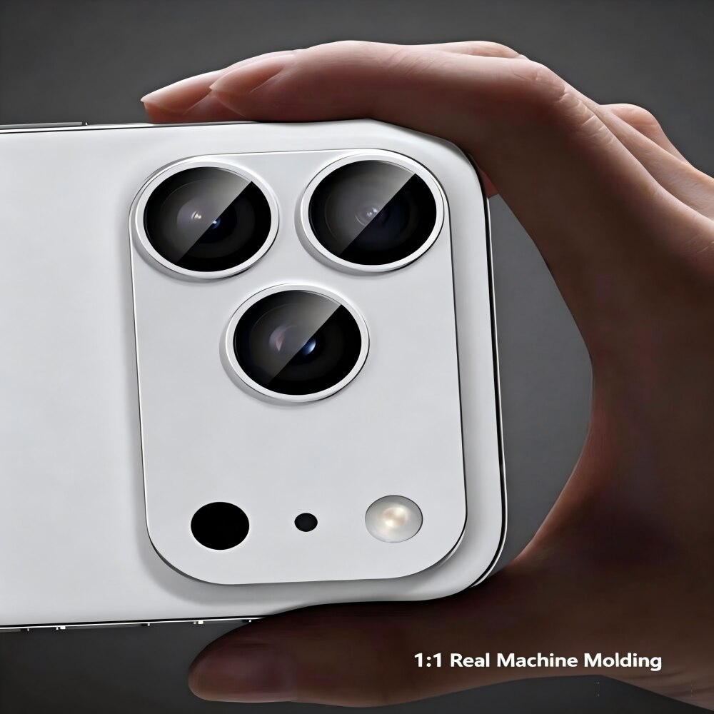 Folie Protectie Camera compatibila cu iPhone 17 Pro Max, Full Cover, Protectie Profesionala, Sticla temperata 9H, Ultra HD, Anti Amprente, Anti Zgarieturi, Anti Socuri, Argintiu