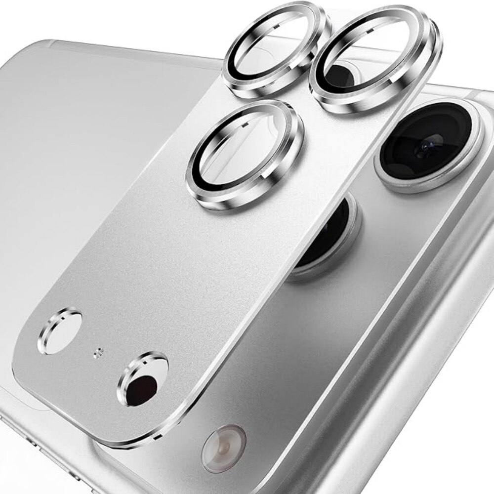 Folie Protectie Camera compatibila cu iPhone 17 Pro Max, Full Cover, Protectie Profesionala, Sticla temperata 9H, Ultra HD, Anti Amprente, Anti Zgarieturi, Anti Socuri, Argintiu