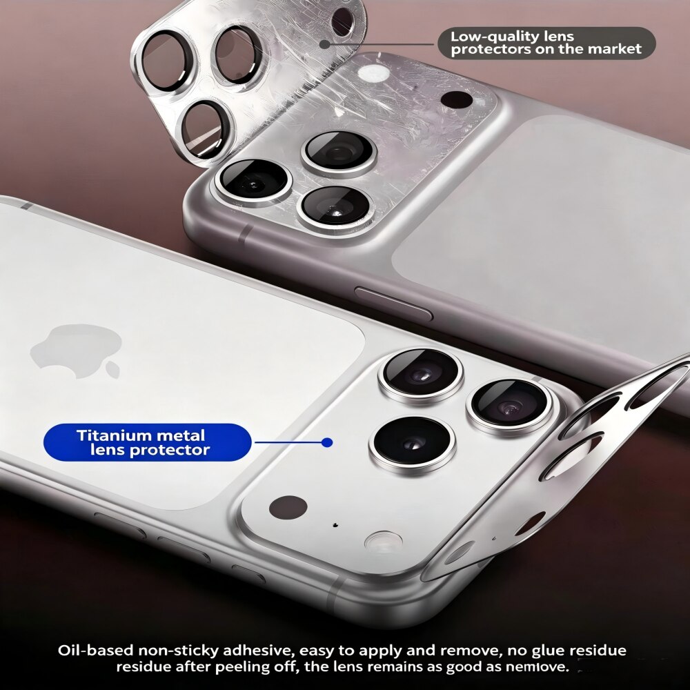 Folie Protectie Camera compatibila cu iPhone 17 Pro Max, Full Cover, Protectie Profesionala, Sticla temperata 9H, Ultra HD, Anti Amprente, Anti Zgarieturi, Anti Socuri, Argintiu