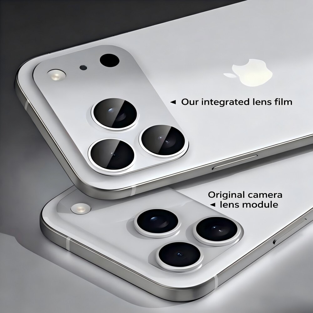 Folie Protectie Camera compatibila cu iPhone 17 Pro Max, Full Cover, Protectie Profesionala, Sticla temperata 9H, Ultra HD, Anti Amprente, Anti Zgarieturi, Anti Socuri, Argintiu