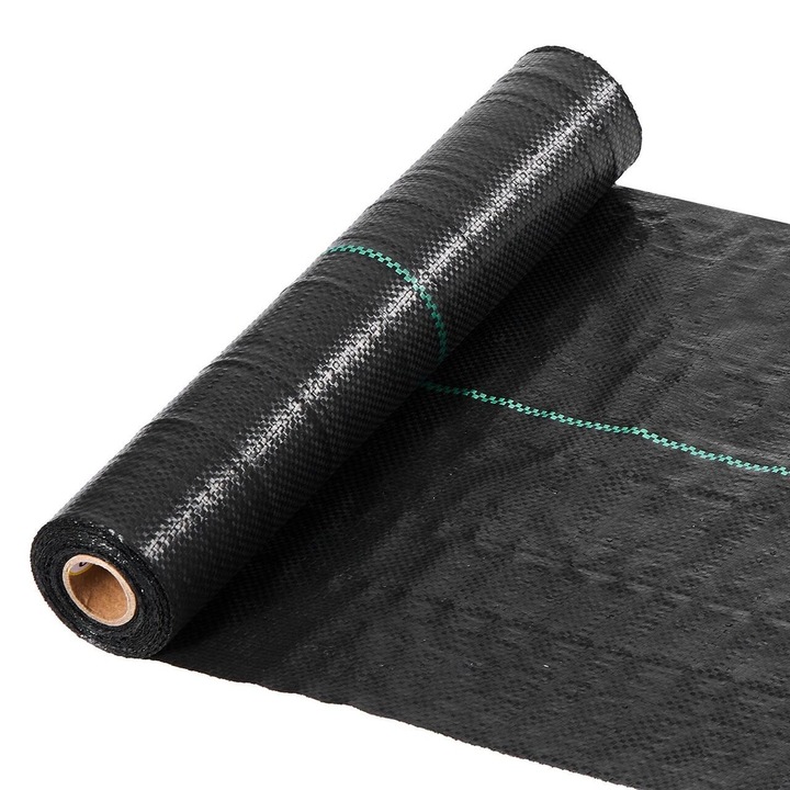 Geotextil de inalta densitate 90 g/m², contra buruienilor, 0.4 x 30.5 m, Negru