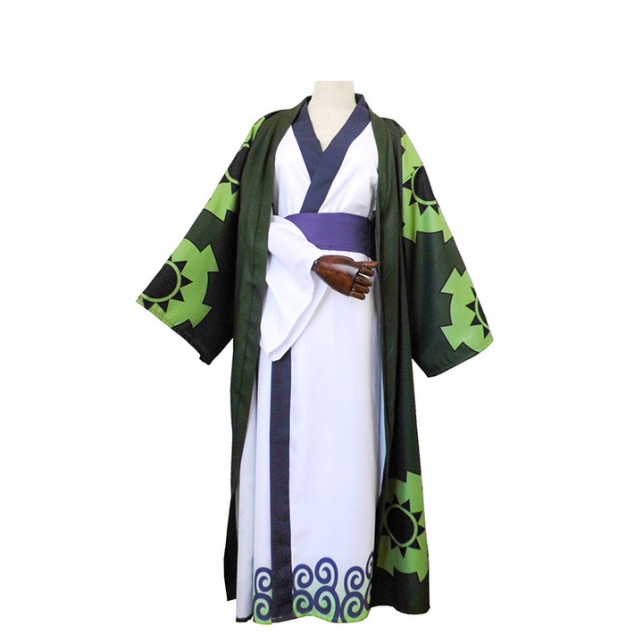 Costum cosplay Roronoa Zoro, kimono Wano Country, set complet, marimea M