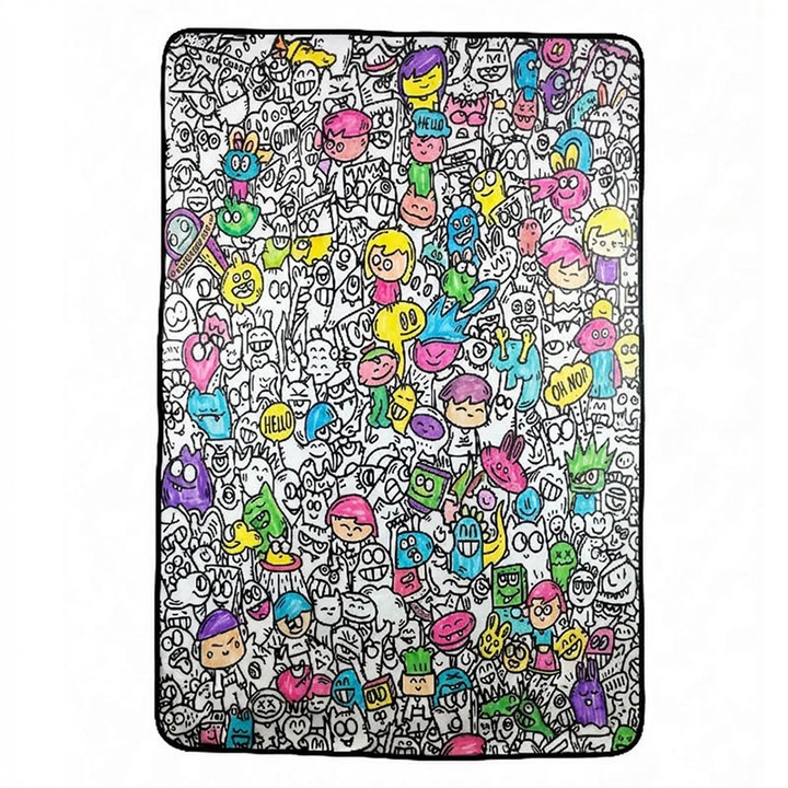 Gyermek színező takaró, gyapjú, 24 akvarell marker, 100x140cm