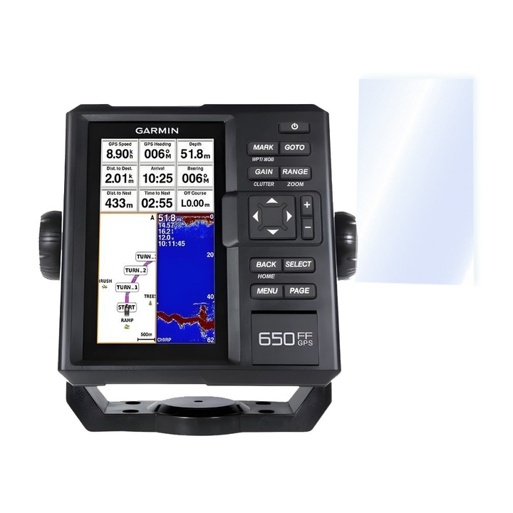 Folie Protectie Sonar Pescuit NaviArmor, FONIX, Transparent, Rezistenta UV, Absorbire Socuri, pentru Garmin FishFinder 350 Plus