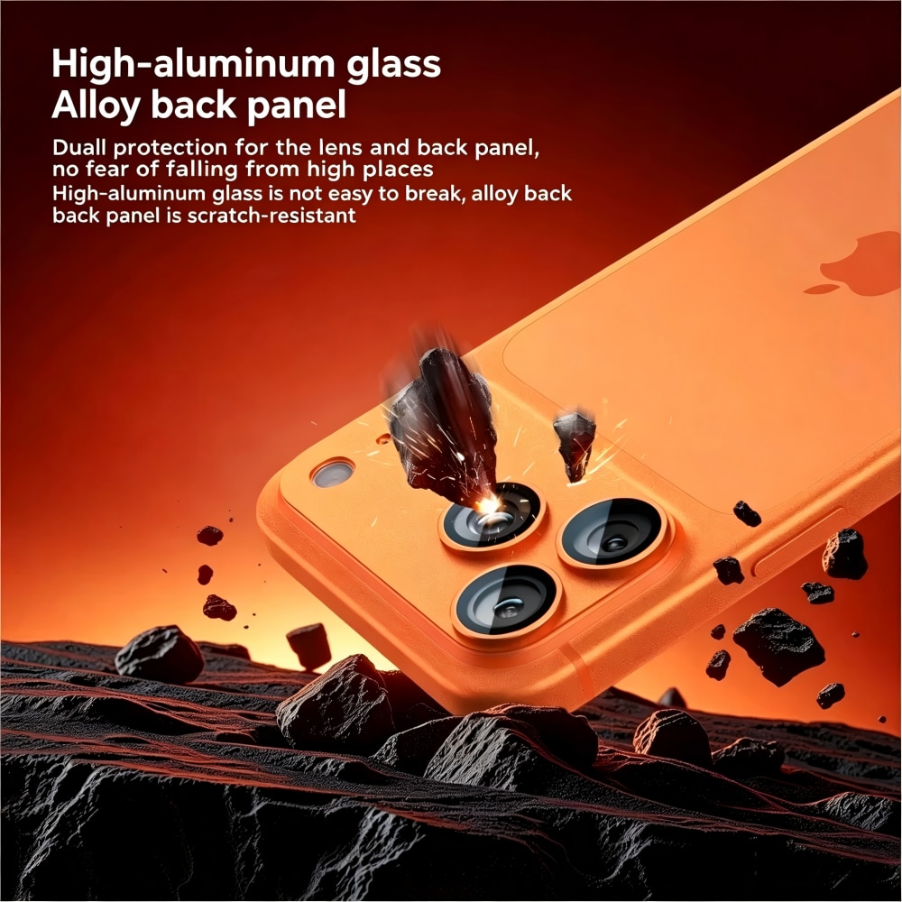 Folie Protectie Camera compatibila cu iPhone 17 Pro, Full Cover, Protectie Profesionala, Sticla temperata 9H, Ultra HD, Anti Amprente, Anti Zgarieturi, Anti Socuri, Portocaliu