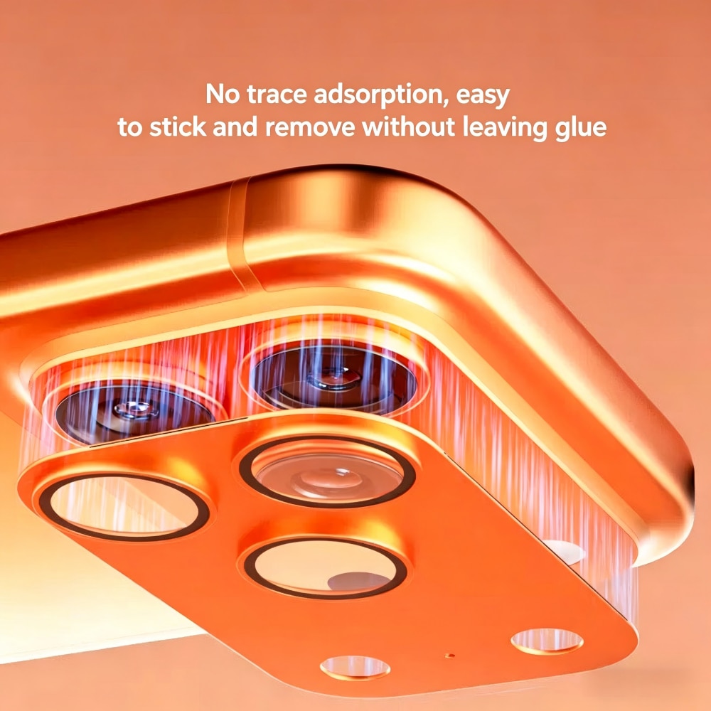Folie Protectie Camera compatibila cu iPhone 17 Pro, Full Cover, Protectie Profesionala, Sticla temperata 9H, Ultra HD, Anti Amprente, Anti Zgarieturi, Anti Socuri, Portocaliu