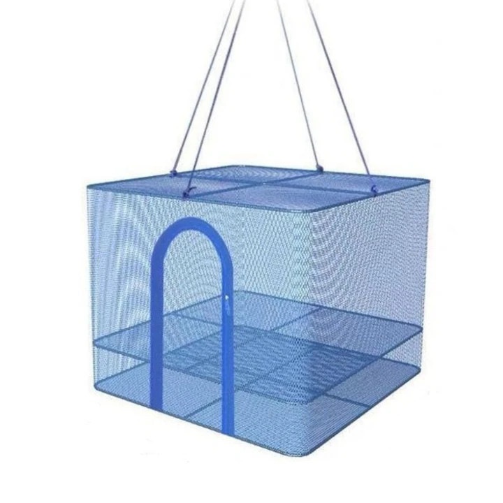 Plasa pentru uscare plante, 35x35x35cm, albastru, design pliabil, cu acces prin fermoar