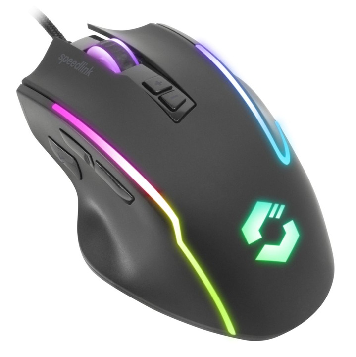 Speedlink DECUS NX RGB Gaming Mouse Rubber-Black, 305062, Egér