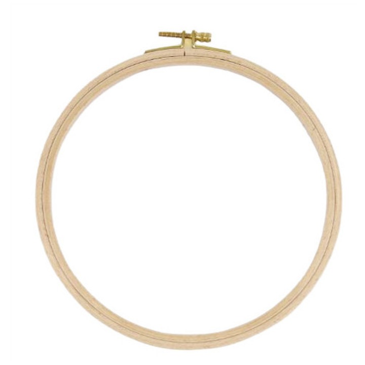 Gherghef rotund din lemn DMC, 18.5cm, cu surub de reglare, pentru broderie