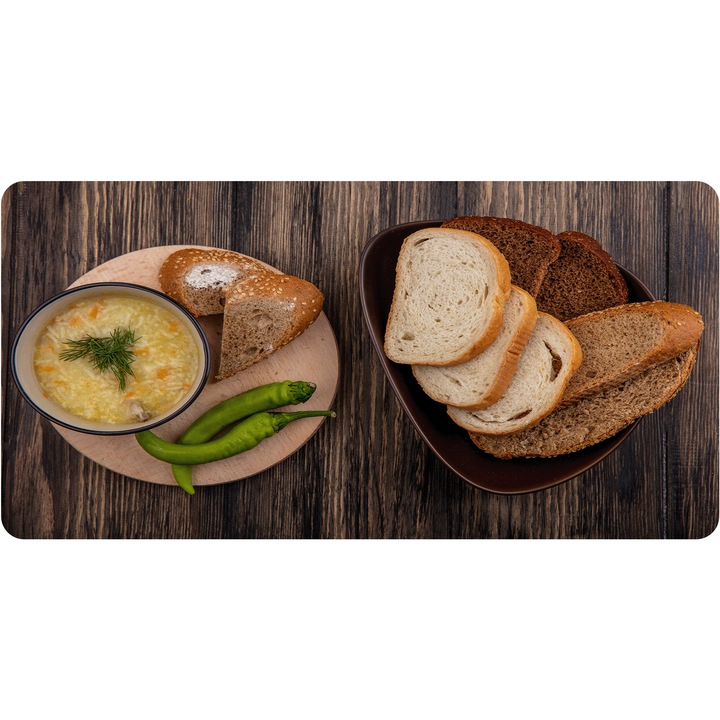 Mousepad Deskmat Mancare de orez mancare traditionala romaneasca 700x350x2mm margini drepte necusute Oktane