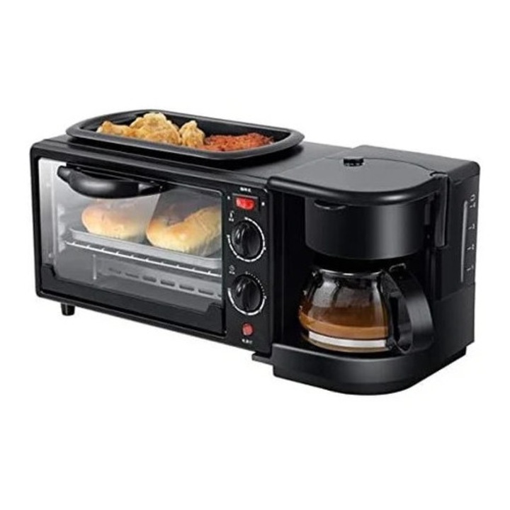 Мултифункционален уред за закуска – Кафемашина, тостер и грил