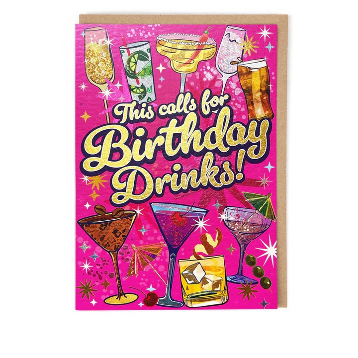 Felicitare Cath Tate Birthday Drinks, 120 x 170 mm