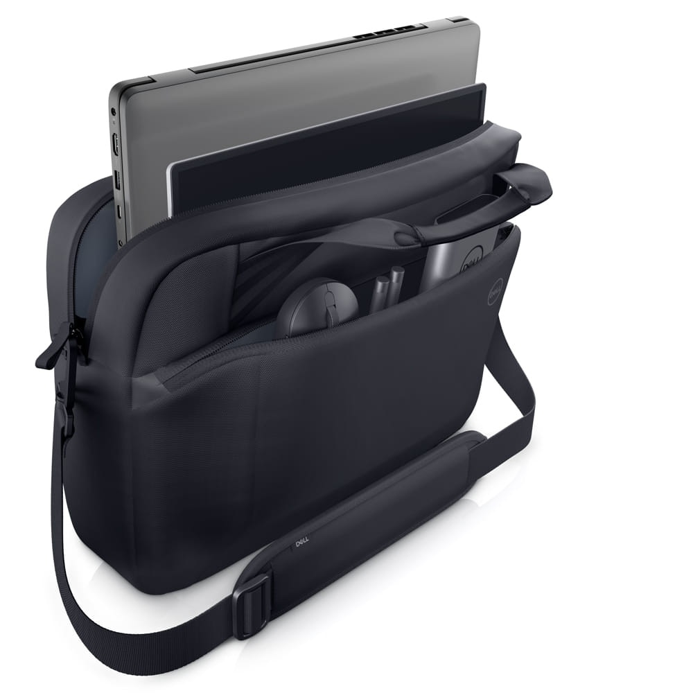 Geantă pentru laptop Dell Pro 15-16 Plus EcoLoop Slim, compartiment pentru laptop de 15.6", material reciclat, negru