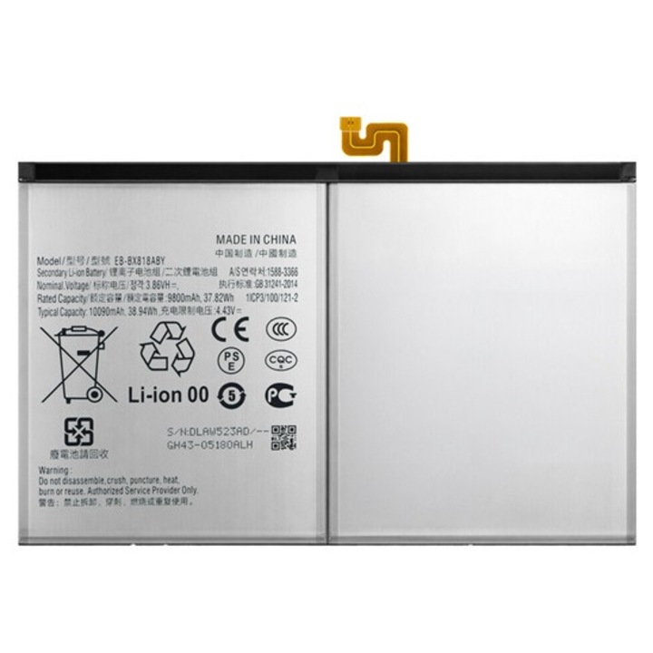 Samsung Tab S9 Plus LTE / Tab S9 Plus WIFI Gigapack akkumulátor 10090mAh li-ion, eb-bx818aby kompatibilis, gigapack csomagolás