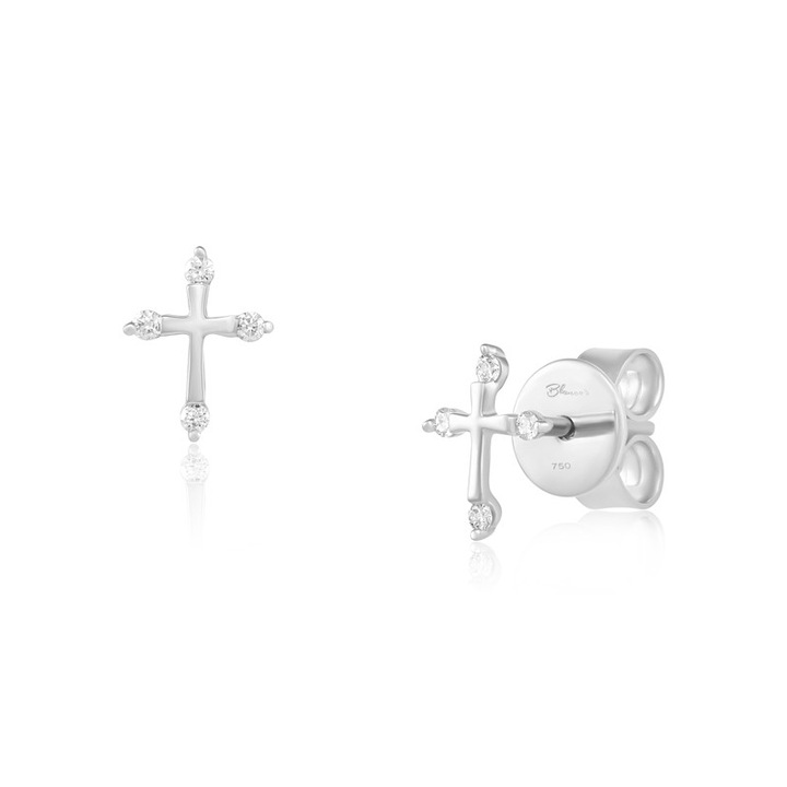 Cercei Cruce Aur 18k Diamante BLANCO'S, EF34888-W