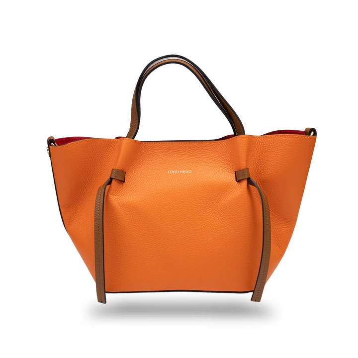 Чанта за жени, Toro Nero, Loretta, естествена кожа, бледоорнжев, размер подходящ за носене на рамо