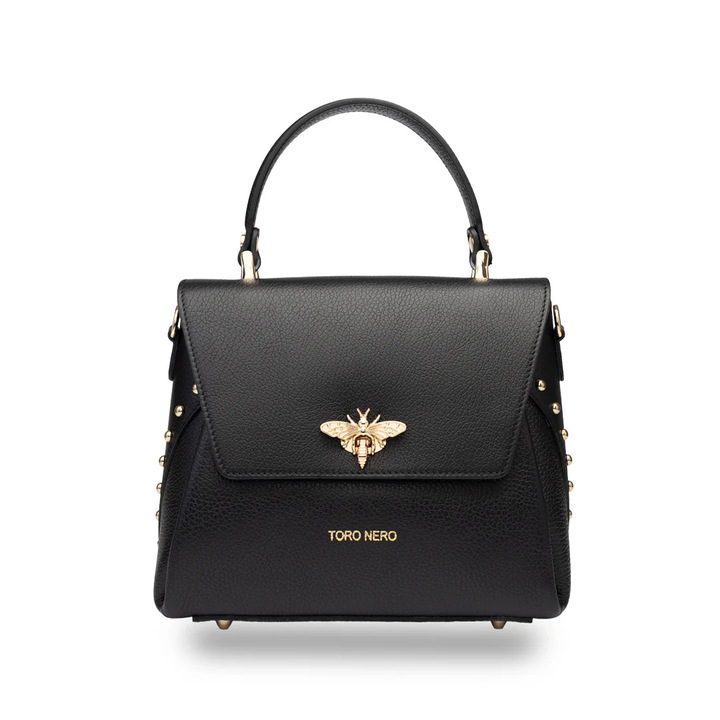 Дамска чанта Toro Nero, естествена кожа, черен, за рамо
