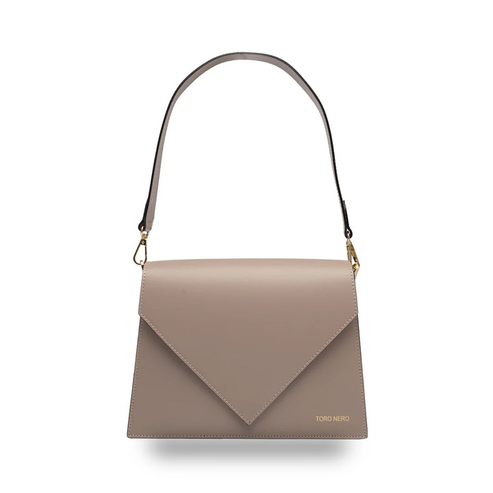 Чанта за жени, Toro Nero, Rebeca, естествена кожа, бледо розово, модел за рамо