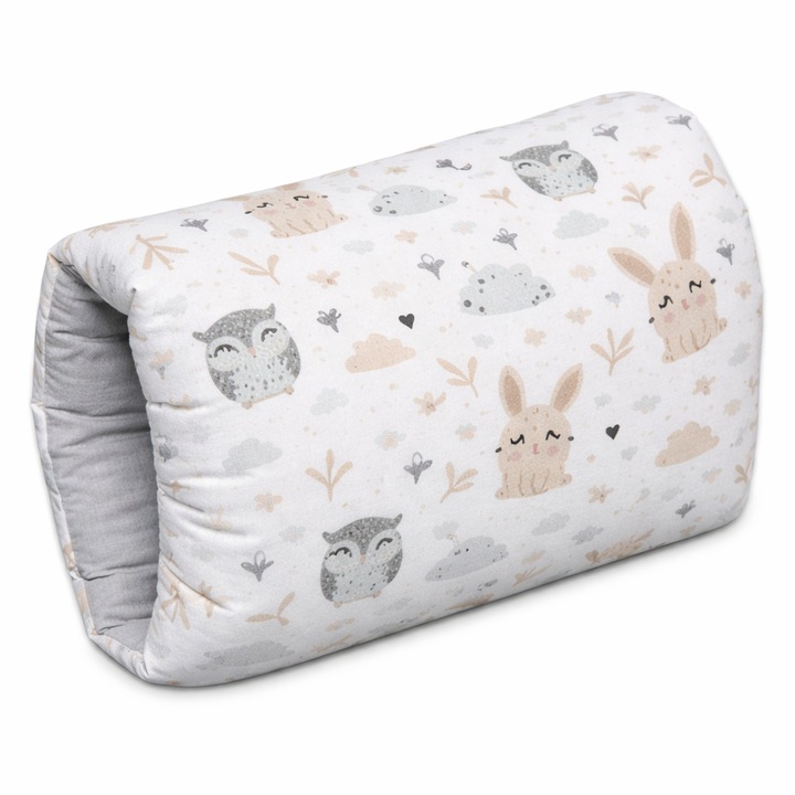 Perna alaptare Kidizi Manson, husa bumbac 25 cm, Galaxy Grey, 25x50cm