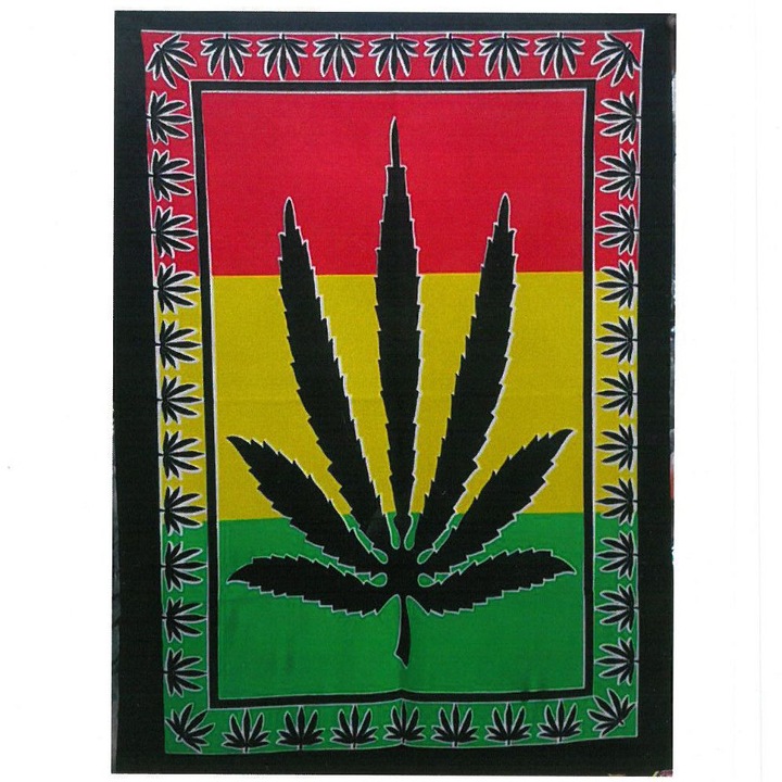 Panou de perete din bumbac, Bumbac, 78x112 cm, Frunză de plante