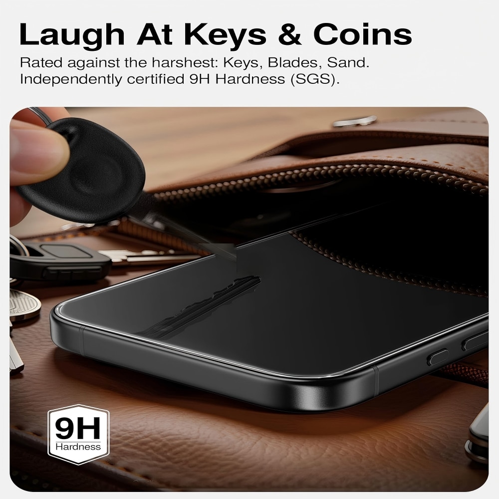 Folie de sticla securizata pentru iPhone 17pro, folie anti-vedere 360 de grade, 6,3 inch, duritate 9H, claritate inalta, compatibila cu recunoasterea faciala, folie protectie telefon anti-spionaj