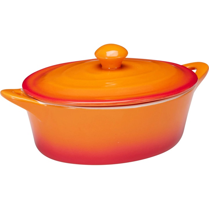 Ramekin portelan Excellent Houseware, 21x14x8cm, 600ml, portocaliu