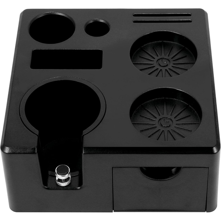 Tamper espresso multifunctional cu sertar, 53mm, negru