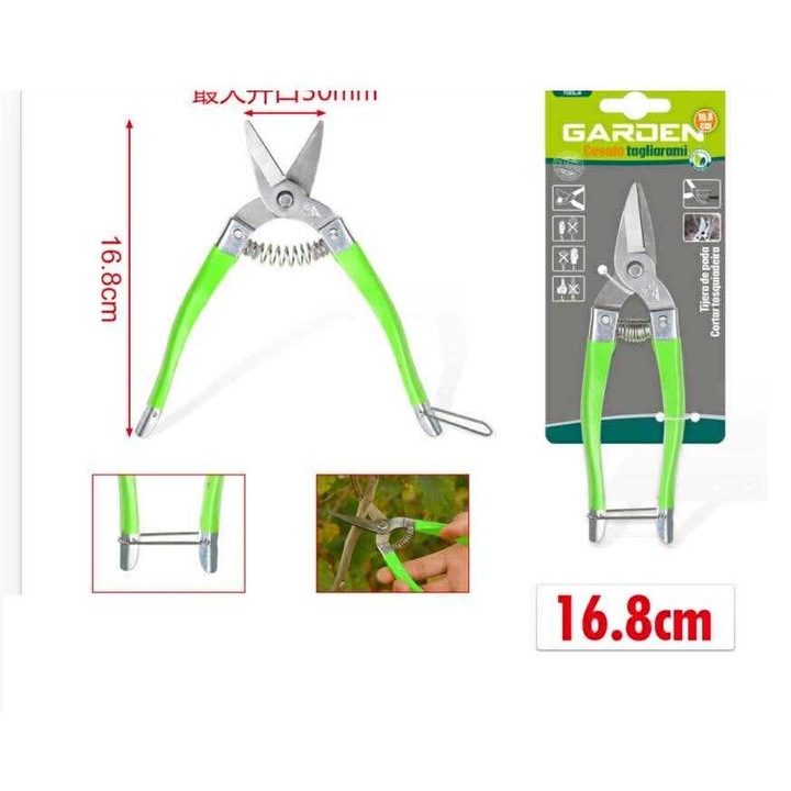 Kerti szüreti és virágmetsző olló PVC markolattal 16.8cm Kmt TOOLS