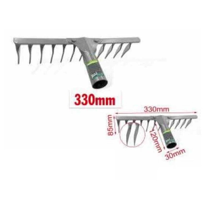 Kerti acél gereblyefej megerősített nyakkal 330mm Kmt TOOLS
