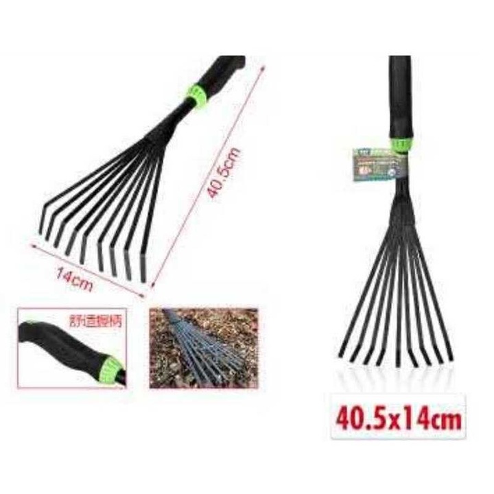 Kerti kézi lombseprű és legyezőgereblye rugalmas acél fogakkal 40, 5cm Kmt TOOLS