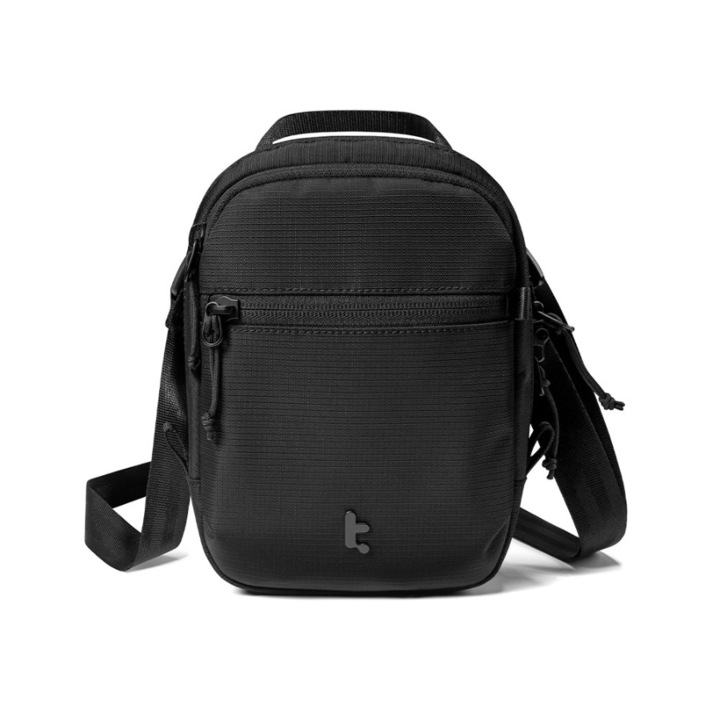 Tomtoc Aviator crossbody táska, 1.3L, fekete, 19.5x14.5x7cm, vízálló, RFID védelemmel