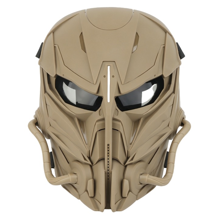 Masca tactica, lentila gri, design ergonomic, ajustabila, pentru paintball si cosplay