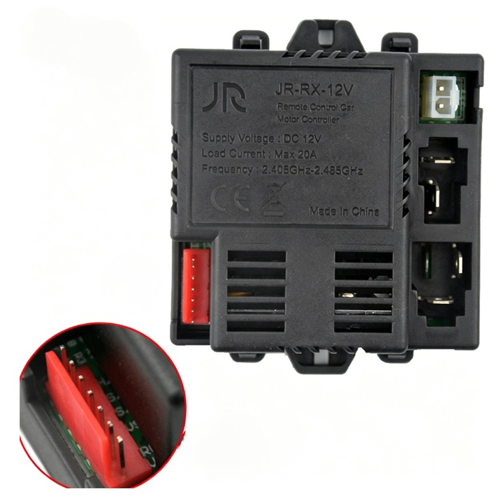 Receiver Bluetooth 2.4G pentru masinute electrice copii, JR-RX-12V, 7 pini
