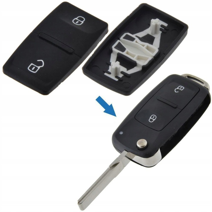 Vw Seat Skoda 2 gombos gumi kulcs