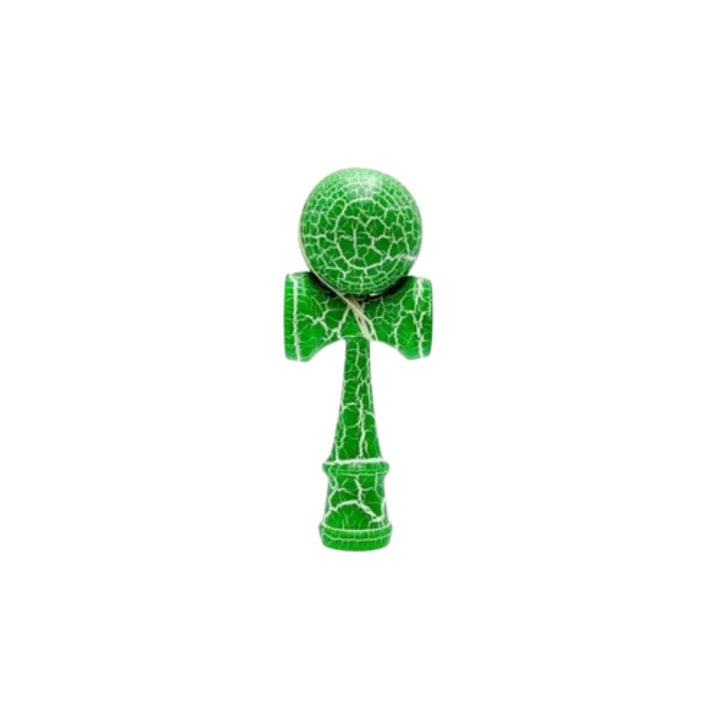 Игра Kendama, Дървена, Зелено, 18 см