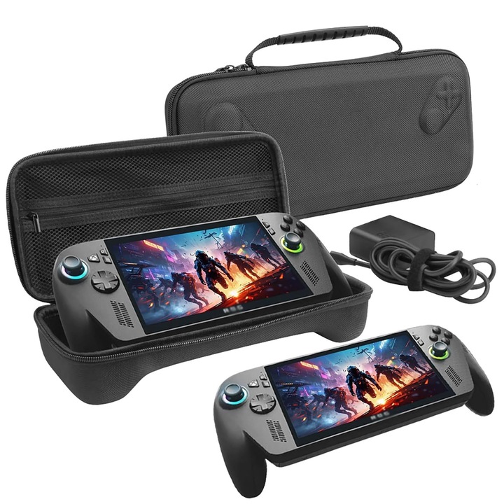 Geanta de protectie pentru ROG Xbox Ally X, cu compartimente, rezistenta la socuri, impermeabila, dimensiuni compacte