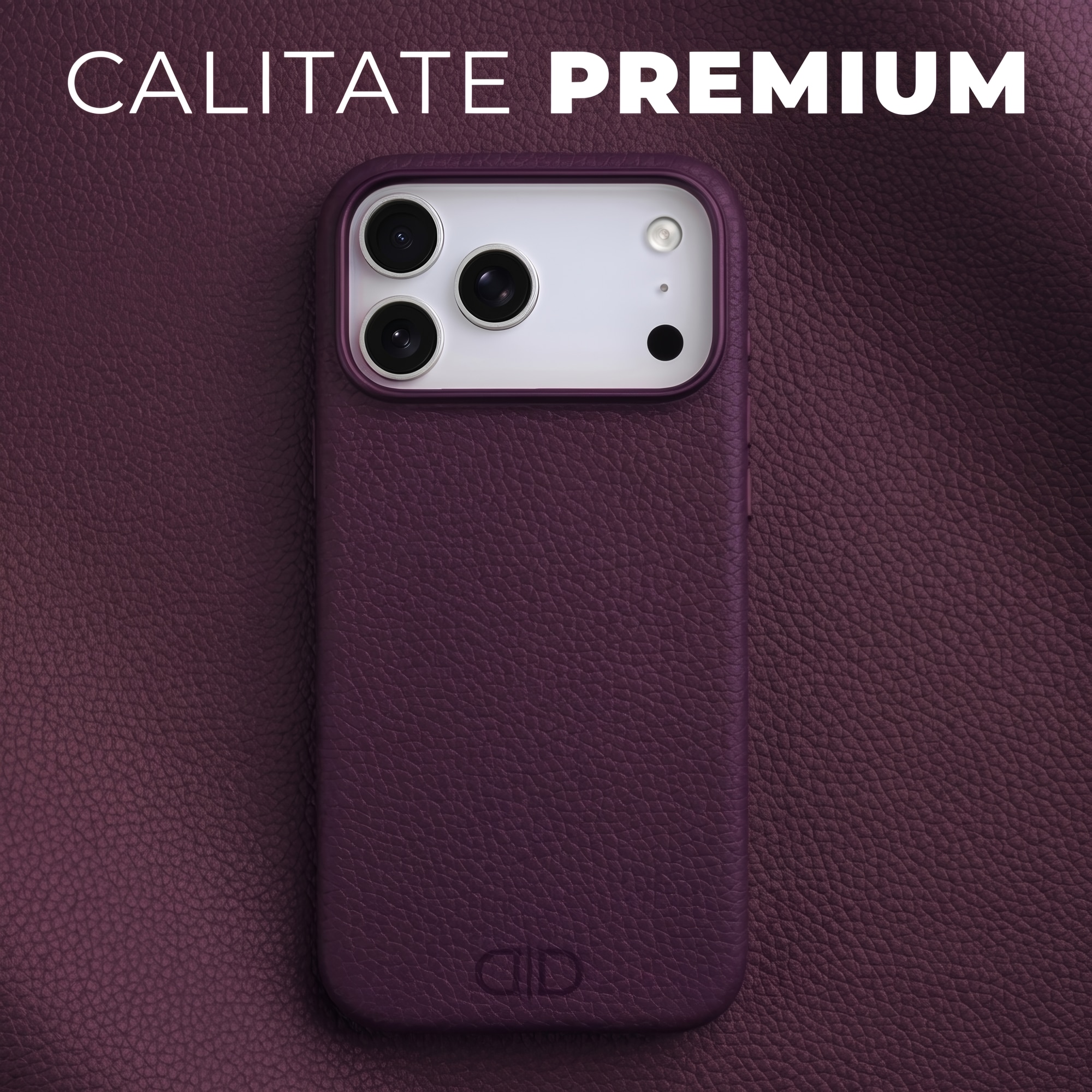 Husă din piele naturală Daden pentru iPhone 17 Pro Max, handmade, MagSafe, mov