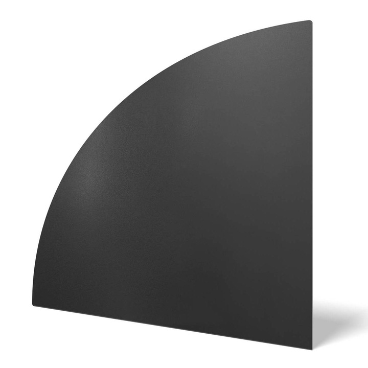 Placa Protectie Semineu, Wallfluent, Oval Taiat, Negru, 100 x 100 cm, Placa Protectie Jar, Otel, 010850780070100000000