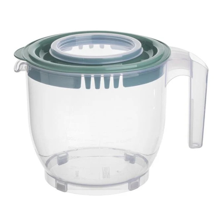 Bol Mixare Transparent cu Gradatii 2.2L pentru Bucatarii Moderne