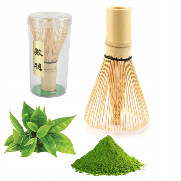 Chasen - miotelka din bambus pentru ceai matcha, 100 de fire, 10x2,5x5,5cm