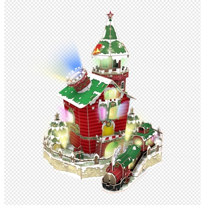 Set de constructie Klocki swiateczne, 78 piese, model casa, 3D