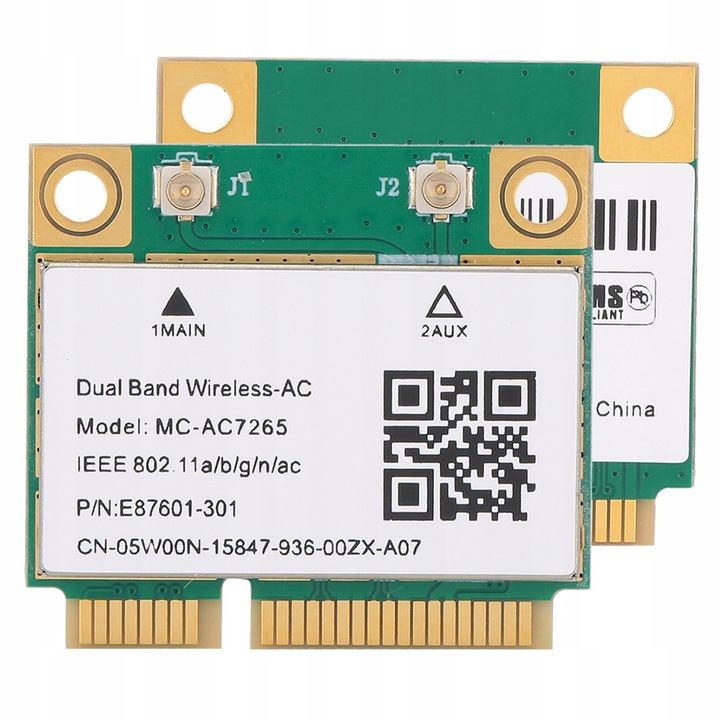 Мрежова карта MC-AC7265, 2.4G 300 Mb/s, 5G 867 Mb/s, Bluetooth 4.2, PCI-E