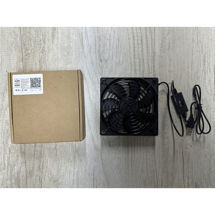 Ventilator mini USB, 5V, negru, pentru computer