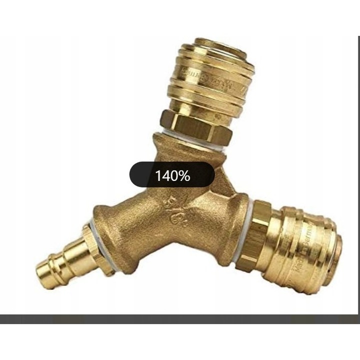 Пневматичен тройник за компресор, 3 интерфейса, 1/4 инча, изработен от месинг, стенен монтаж