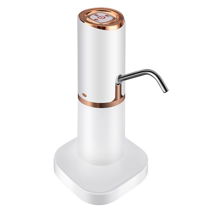 Dozator de apa electric portabil, mini, USB, aurie, functie de dozare automata