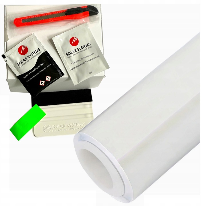 Folie auto Bialy Mat 50x152cm, set aplicare, rezistenta la zgarieturi, impermeabila