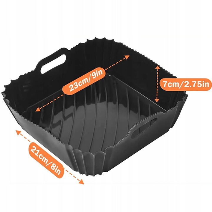 Set 2 forme friteuza BEDEE, silicon, negru