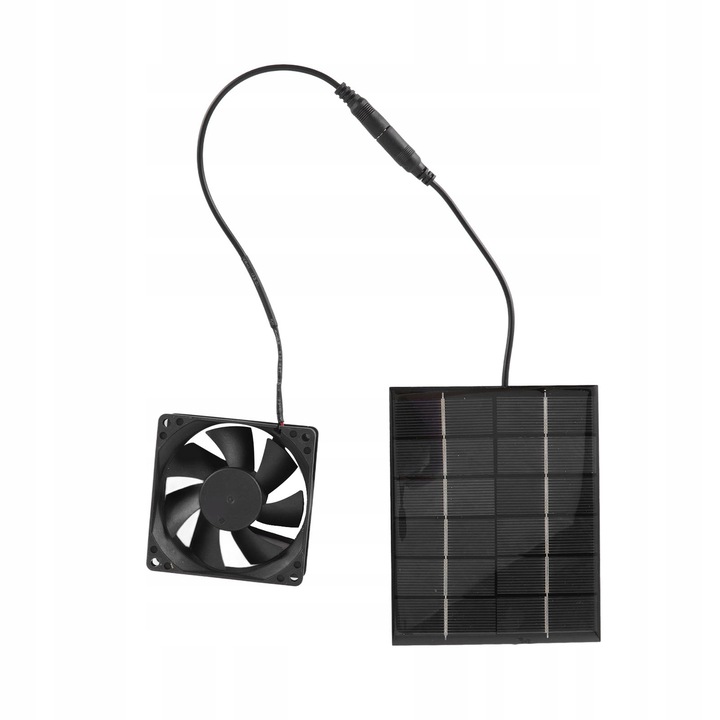 Ventilator solar cu panou 13,5x11cm, 2W, pentru ventilatie, set complet