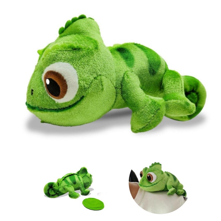 Papusa de plus kameleon jaszczurka, jucarie de plus